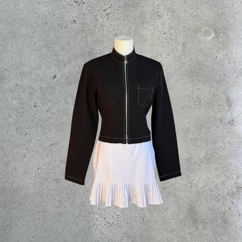 vintage cropped zip up jacket